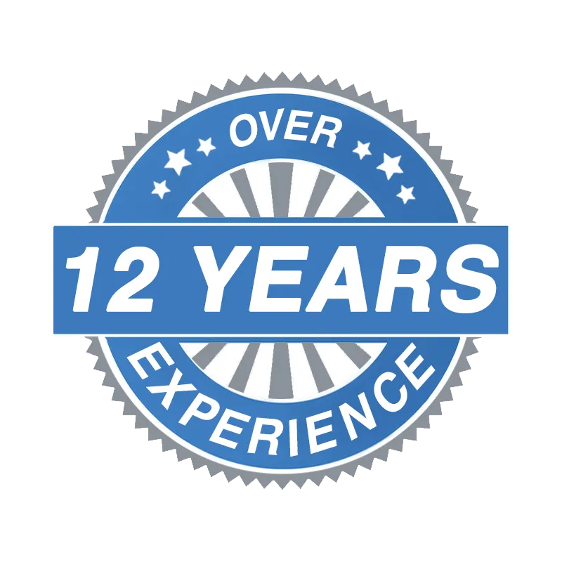 12-YEARS-EXPERIENCE 12 years of trusted service experience badge