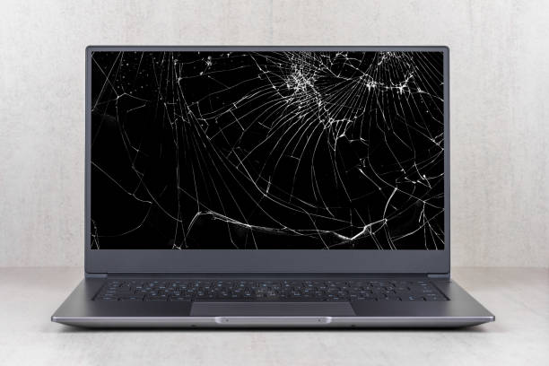 Damaged laptop panel before repair at Laptec Coimbatore